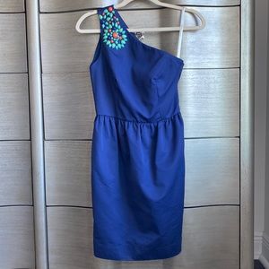 Shoshanna embellished one shoulder dress